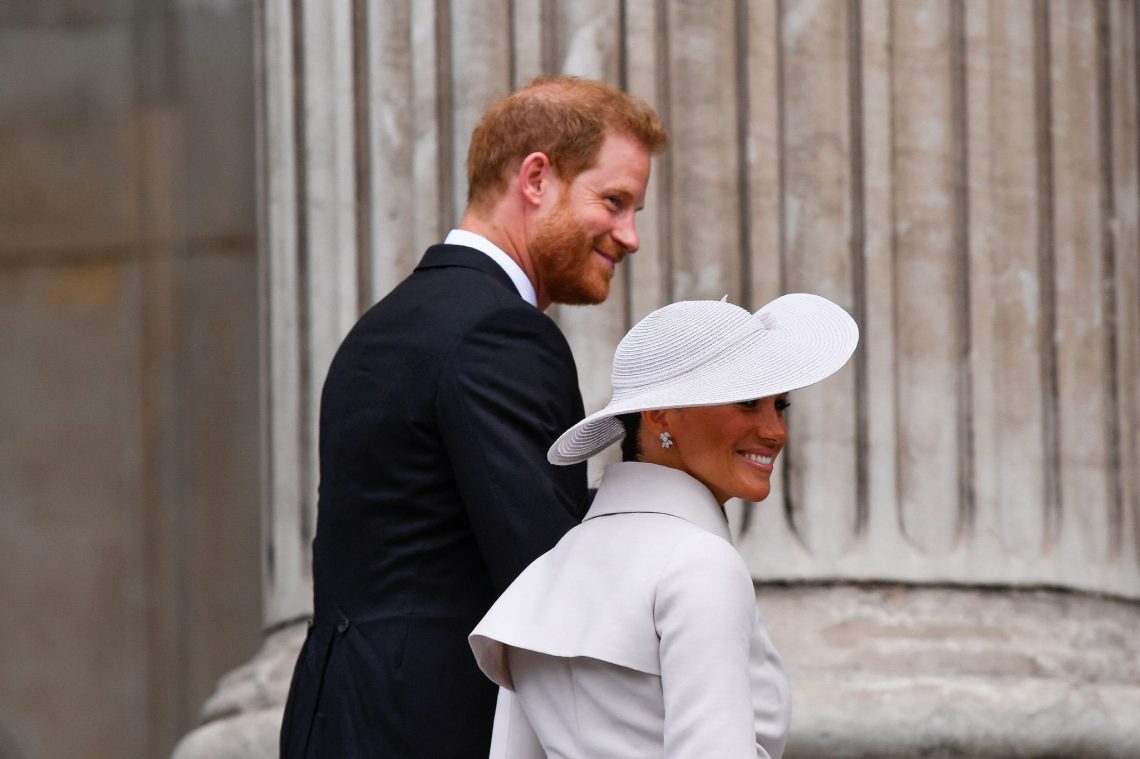 Prinz Harry und seine Frau, Herzogin Meghan, besuchen den Gottesdienst in London.