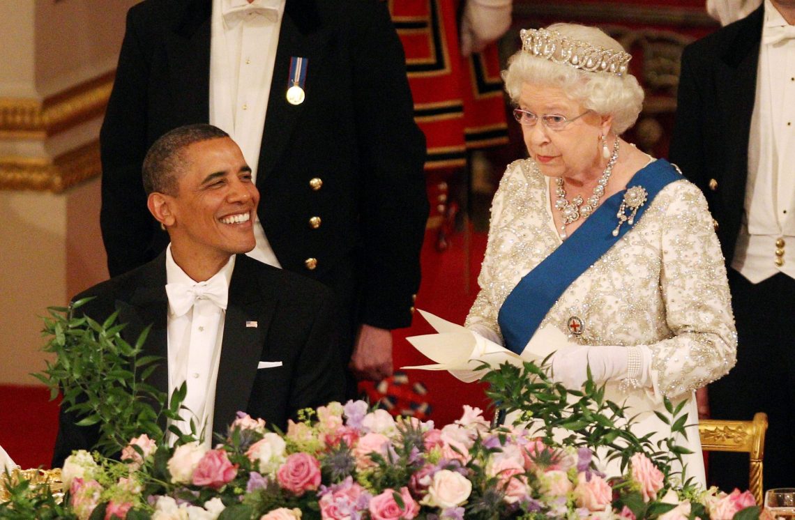 Queen Elizabeth II. und der damalige US-Präsident Barack Obama bei einem Statedinner im Buckingham Palast im Jahr 2011.