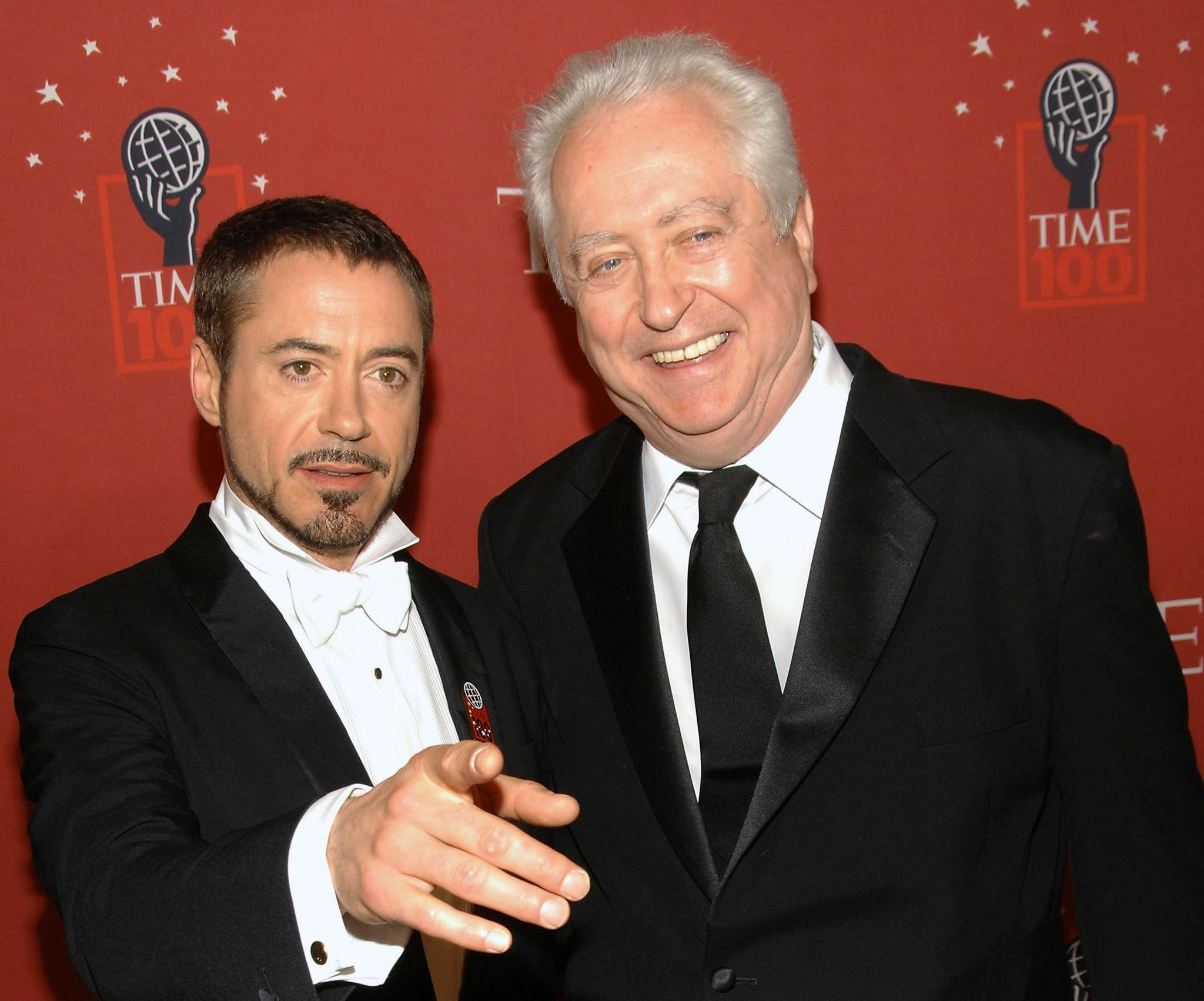 Der Schauspieler Robert Downey Jr. (l) und sein Vater Robert Downey Sr. im Jahr 2008.